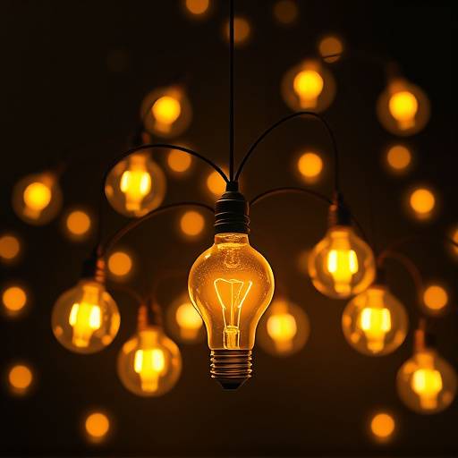 Illustrazione concettuale della nostra visione: lampadine che rappresentano idee luminose che si collegano