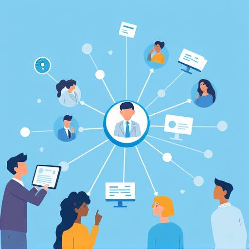 Illustrazione stilizzata di persone che condividono dati in modo sicuro